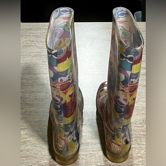 Coach Poppy Pixy multicolored tall rain boots - Picture 2 of 14